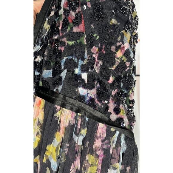 NEEDLE & THREAD Sz 8 UK 4 US Black Floral Beaded Long Maxi Dress Gown NWT - Picture 6 of 15